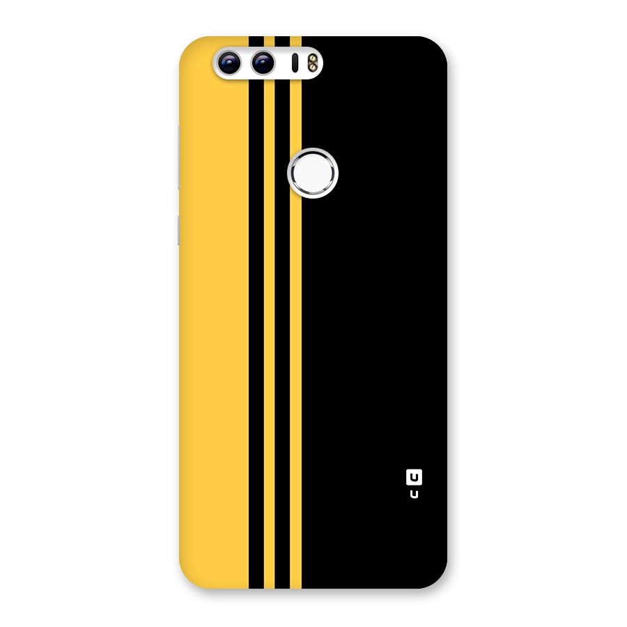 Minimal Yellow and Black Design Back Case for Honor 8