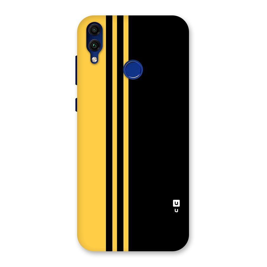 Minimal Yellow and Black Design Back Case for Honor 8C