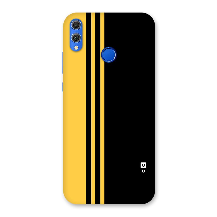 Minimal Yellow and Black Design Back Case for Honor 8X