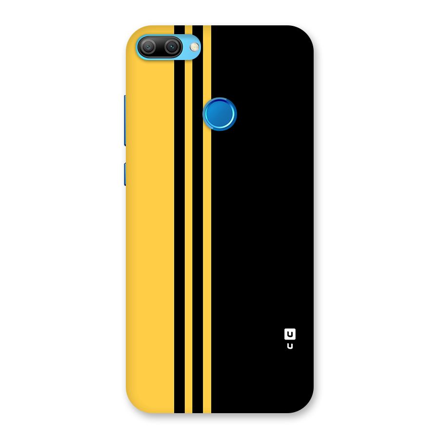 Minimal Yellow and Black Design Back Case for Honor 9N