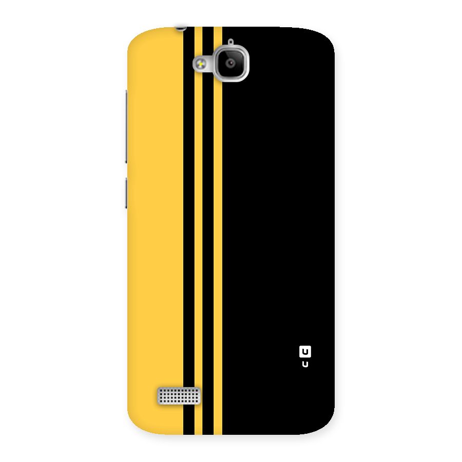 Minimal Yellow and Black Design Back Case for Honor Holly