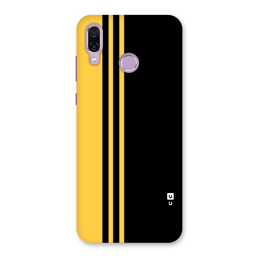 Minimal Yellow and Black Design Back Case for Honor Play