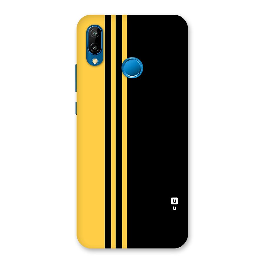 Minimal Yellow and Black Design Back Case for Huawei P20 Lite
