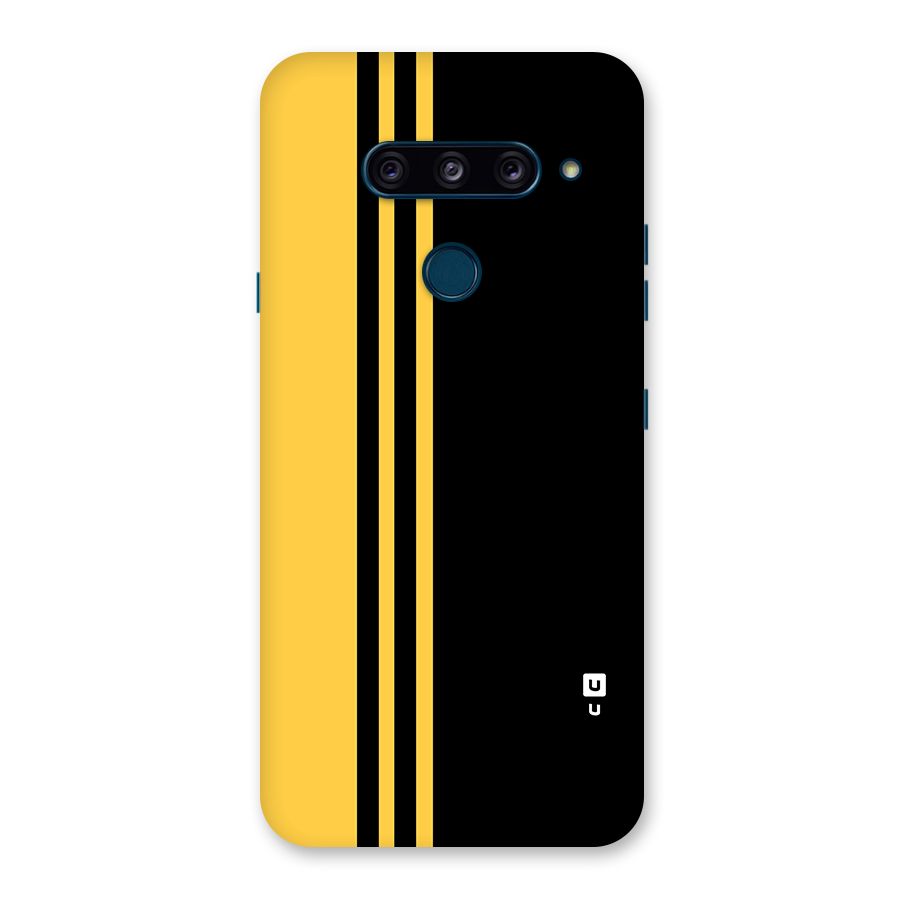 Minimal Yellow and Black Design Back Case for LG  V40 ThinQ