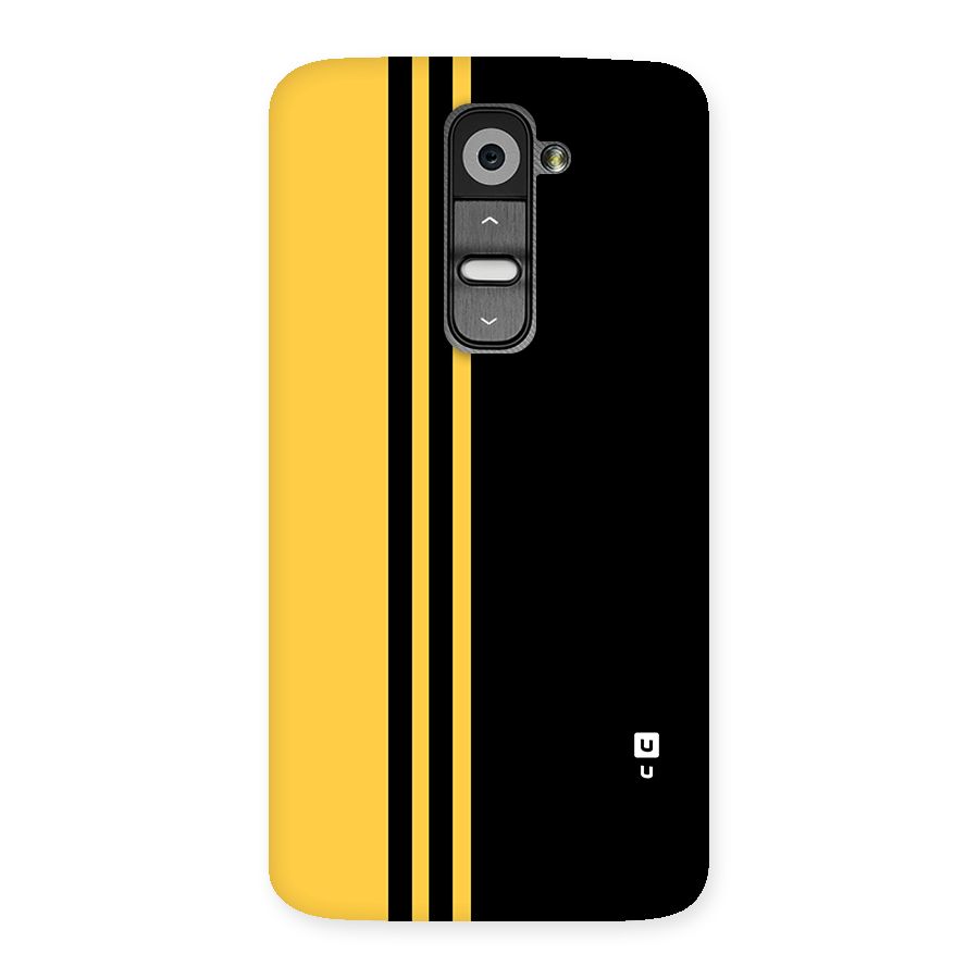 Minimal Yellow and Black Design Back Case for LG G2