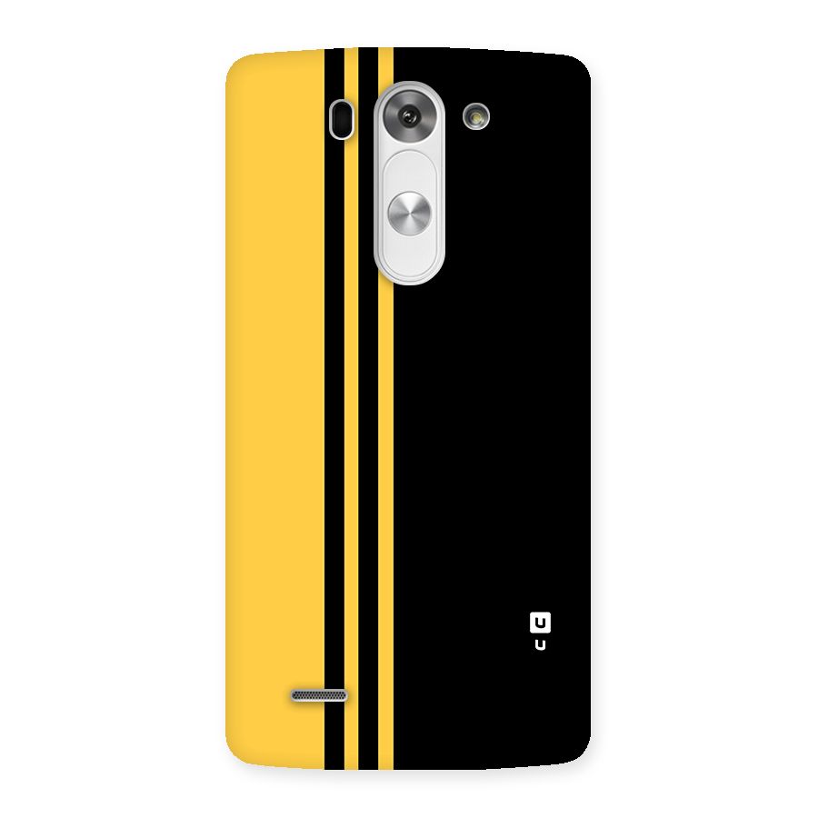 Minimal Yellow and Black Design Back Case for LG G3 Beat