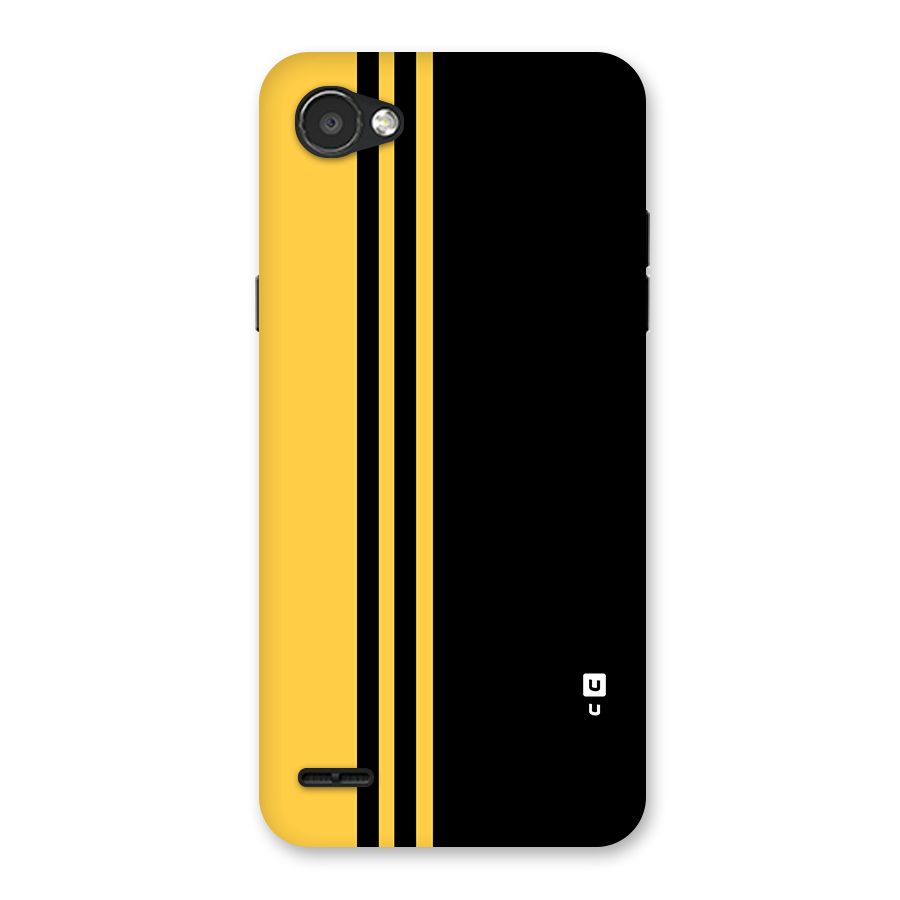 Minimal Yellow and Black Design Back Case for LG Q6