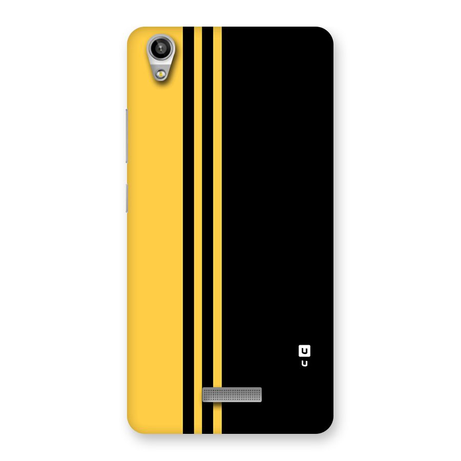 Minimal Yellow and Black Design Back Case for Lava-Pixel-V1