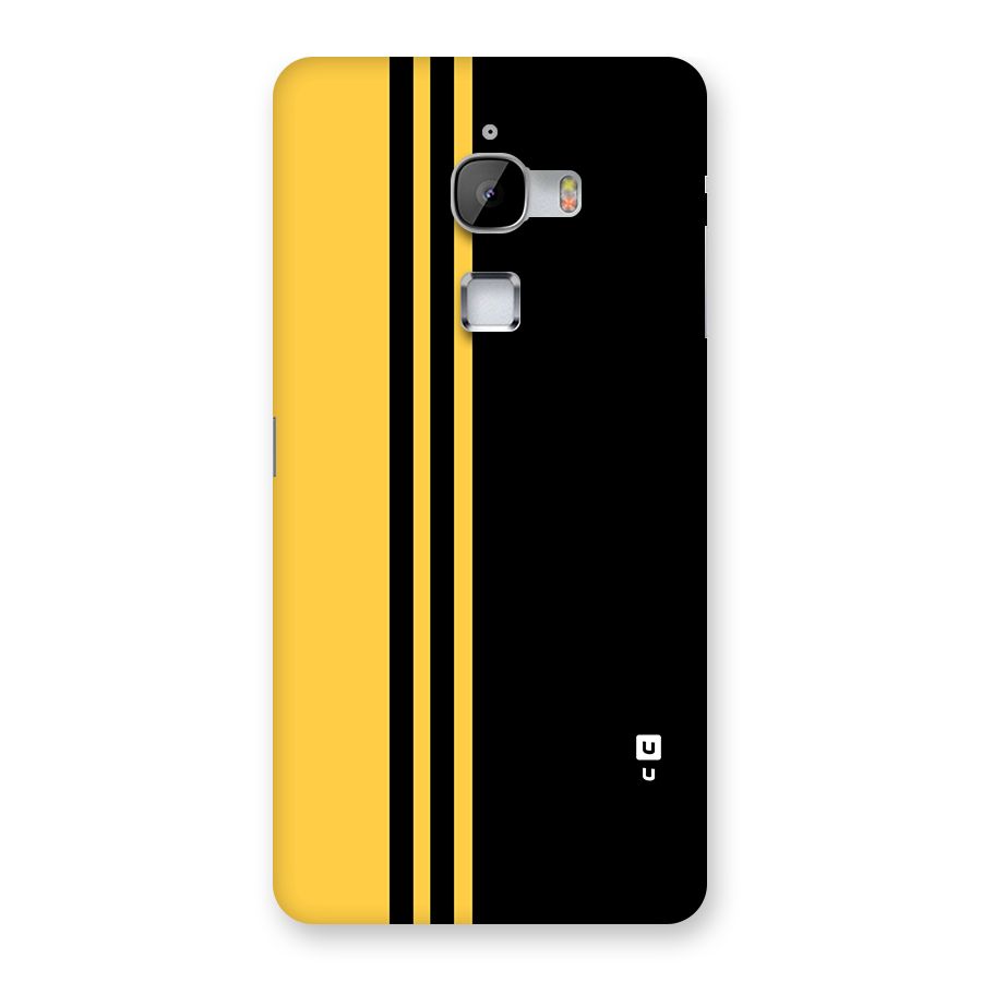 Minimal Yellow and Black Design Back Case for LeTv Le Max