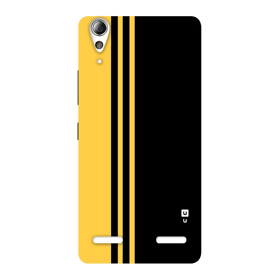 Minimal Yellow and Black Design Back Case for Lenovo A6000