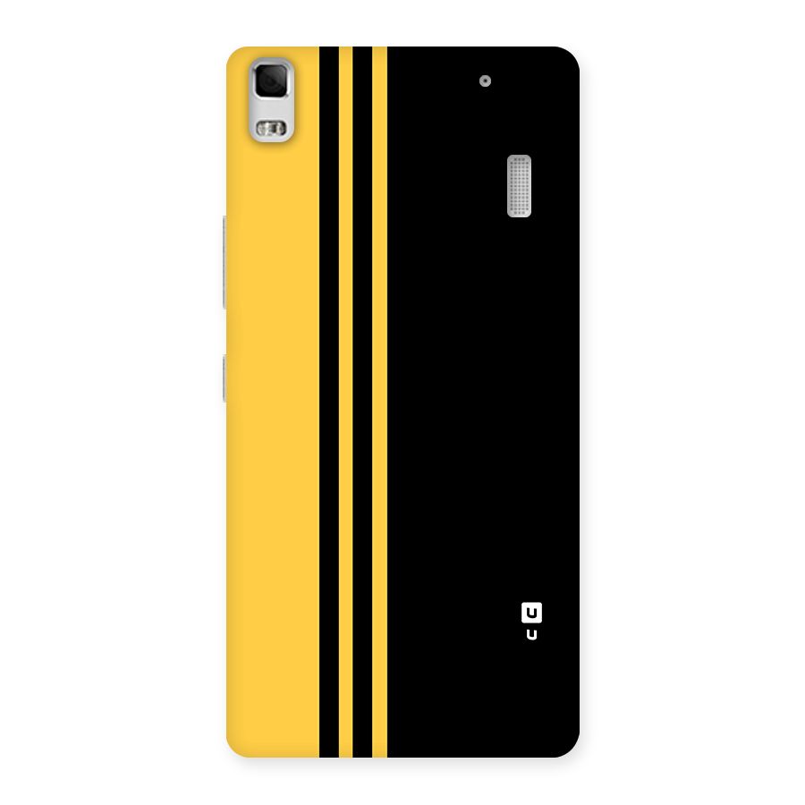 Minimal Yellow and Black Design Back Case for Lenovo A7000