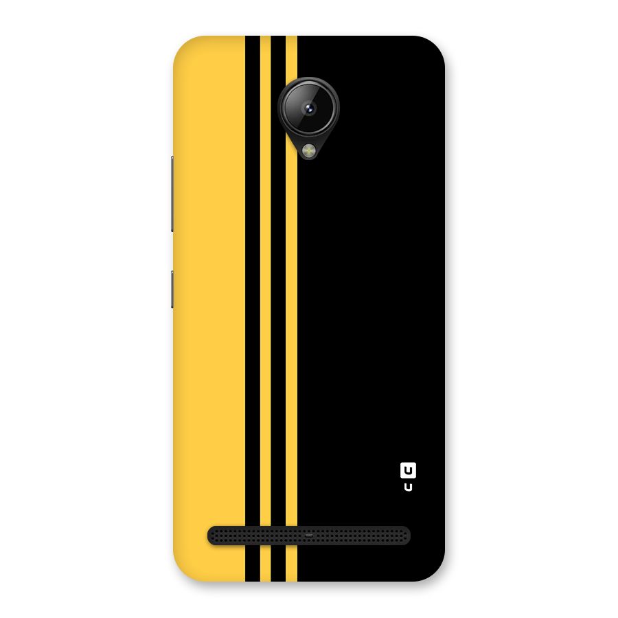 Minimal Yellow and Black Design Back Case for Lenovo C2
