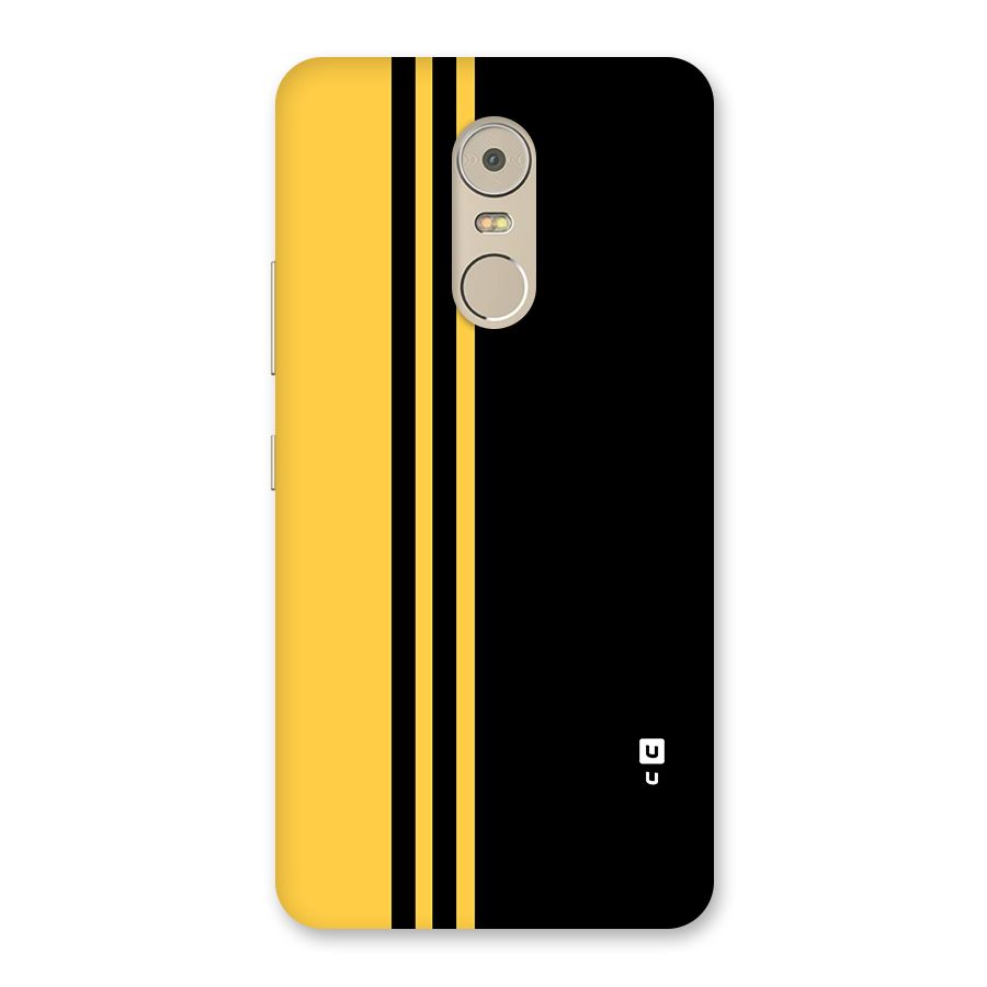 Minimal Yellow and Black Design Back Case for Lenovo K6 Note