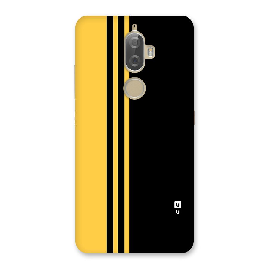 Minimal Yellow and Black Design Back Case for Lenovo K8 Plus