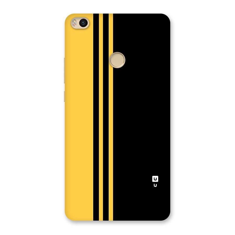 Minimal Yellow and Black Design Back Case for Mi Max 2