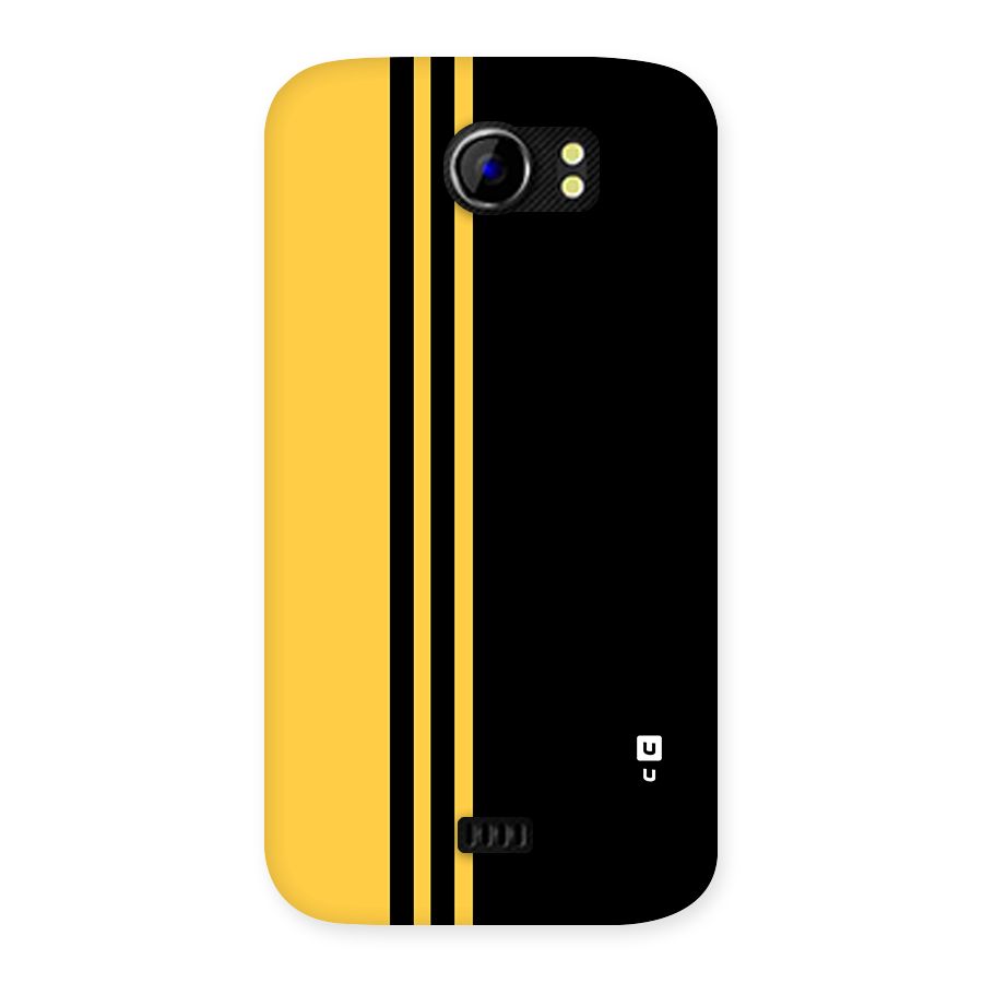 Minimal Yellow and Black Design Back Case for Micromax Canvas 2 A110