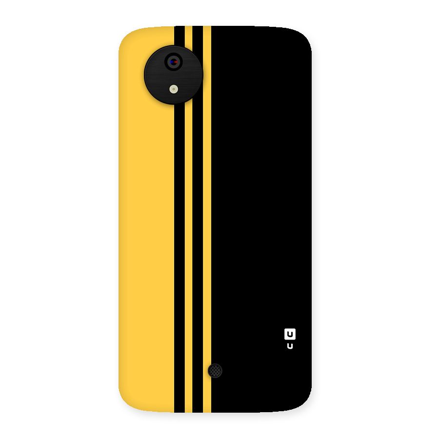 Minimal Yellow and Black Design Back Case for Micromax Canvas A1