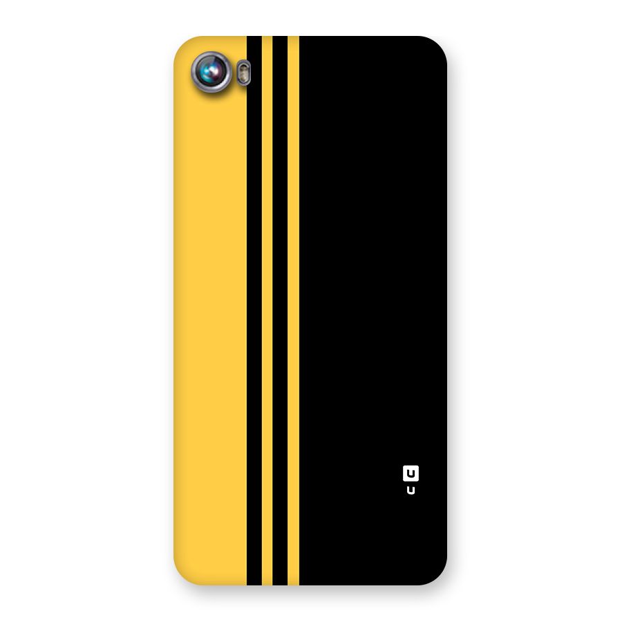 Minimal Yellow and Black Design Back Case for Micromax Canvas Fire 4 A107