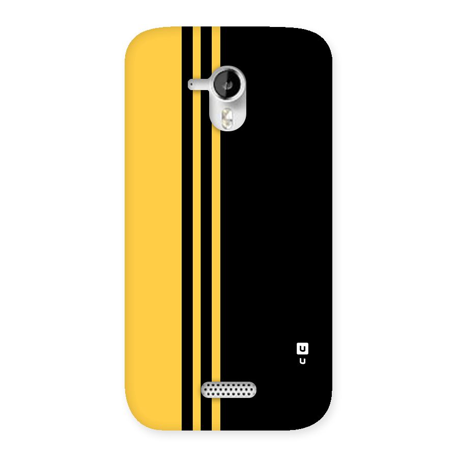 Minimal Yellow and Black Design Back Case for Micromax Canvas HD A116
