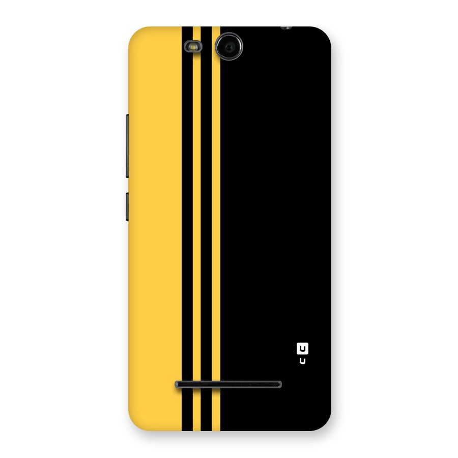 Minimal Yellow and Black Design Back Case for Micromax Canvas Juice 3 Q392