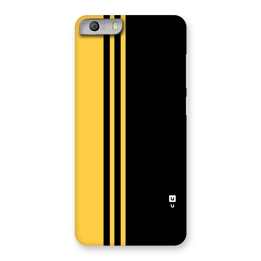 Minimal Yellow and Black Design Back Case for Micromax Canvas Knight 2