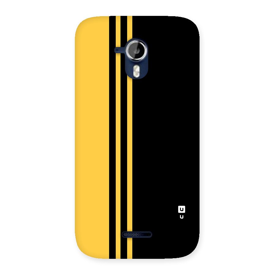 Minimal Yellow and Black Design Back Case for Micromax Canvas Magnus A117