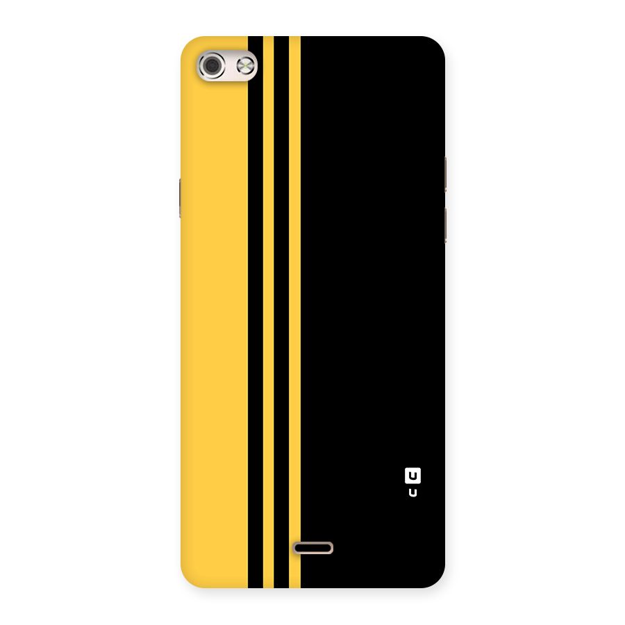 Minimal Yellow and Black Design Back Case for Micromax Canvas Silver 5