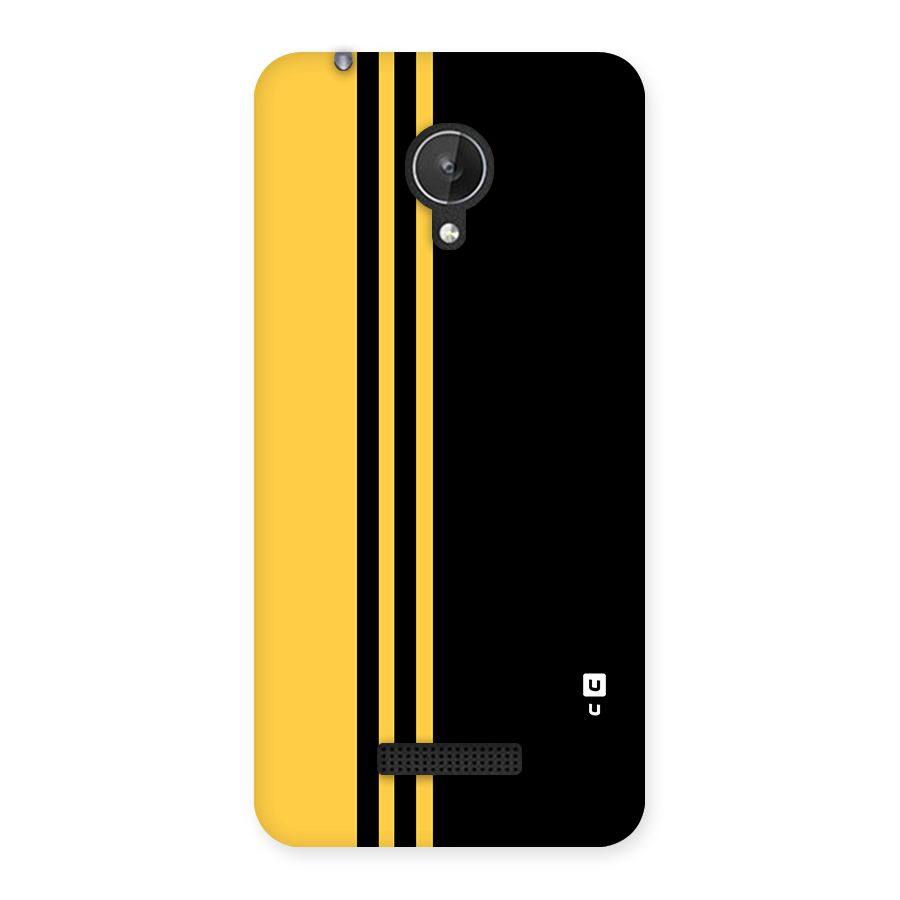 Minimal Yellow and Black Design Back Case for Micromax Canvas Spark Q380