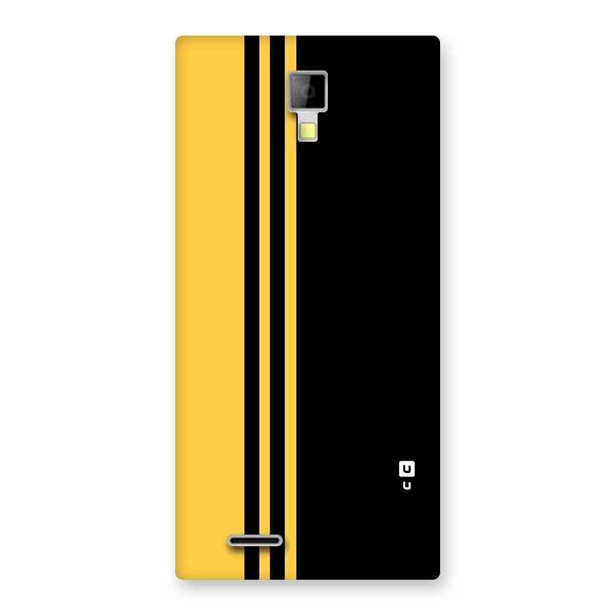 Minimal Yellow and Black Design Back Case for Micromax Canvas Xpress A99