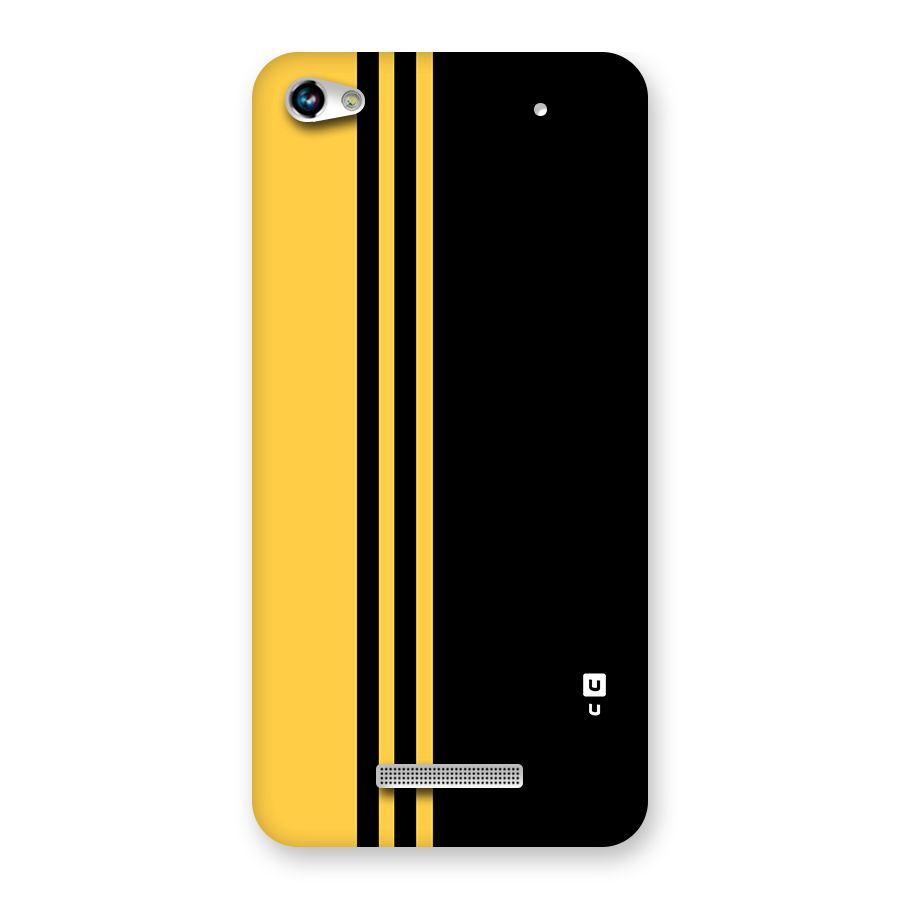 Minimal Yellow and Black Design Back Case for Micromax Hue 2