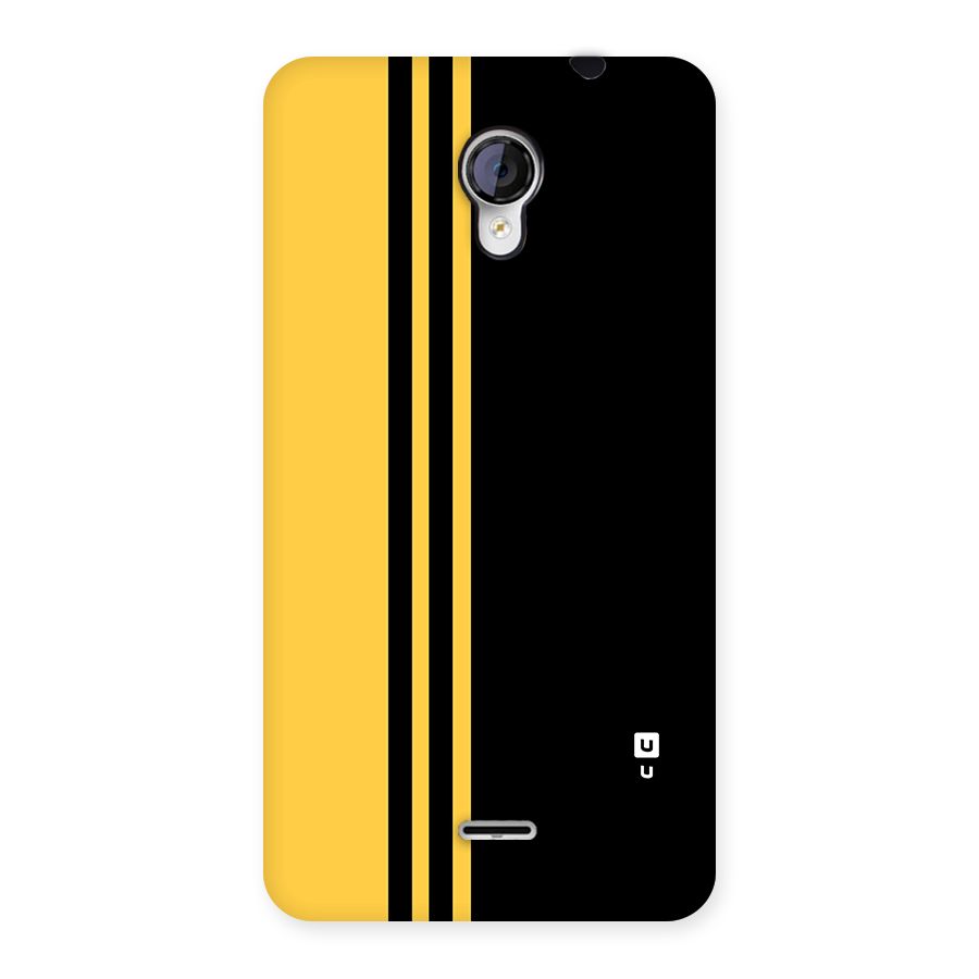 Minimal Yellow and Black Design Back Case for Micromax Unite 2 A106