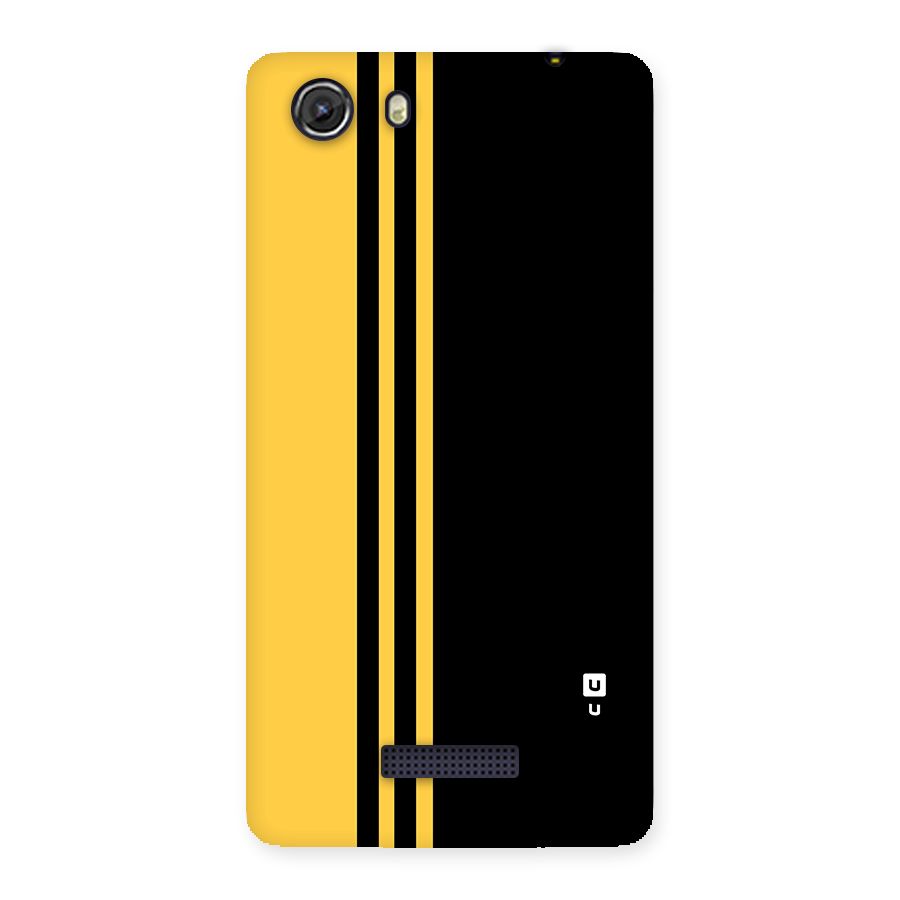 Minimal Yellow and Black Design Back Case for Micromax Unite 3