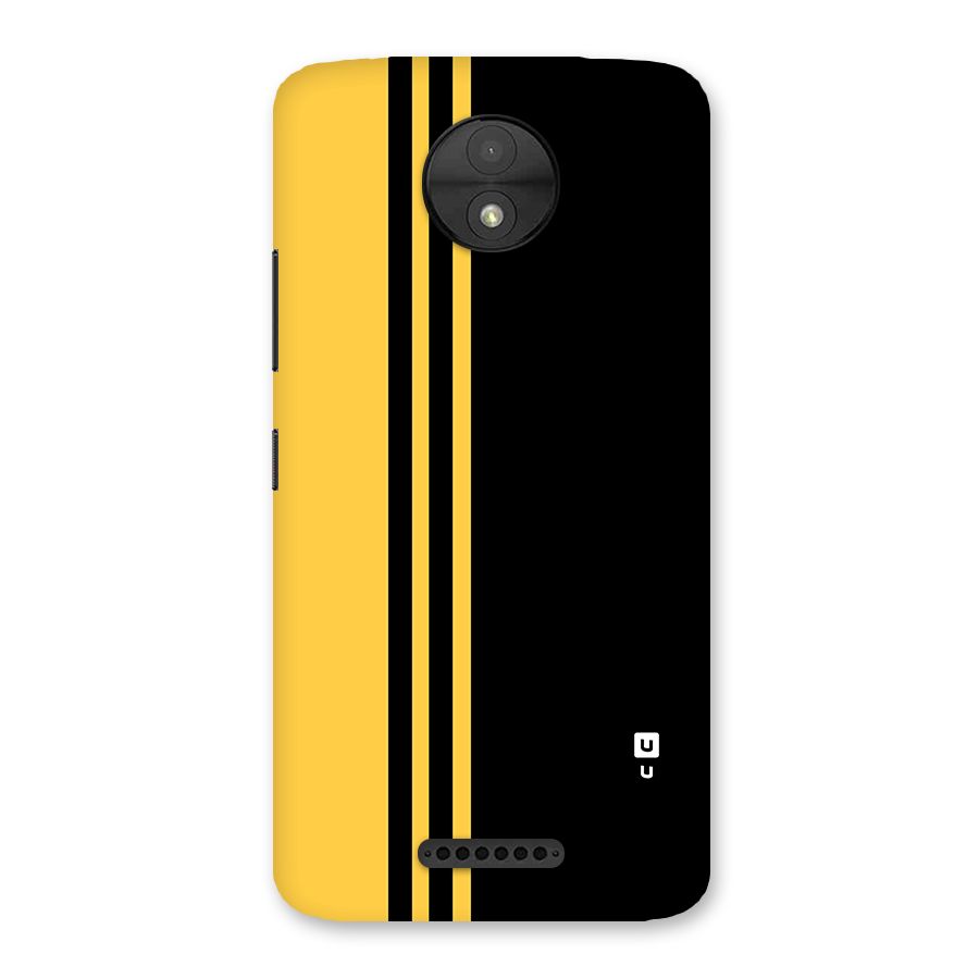 Minimal Yellow and Black Design Back Case for Moto C
