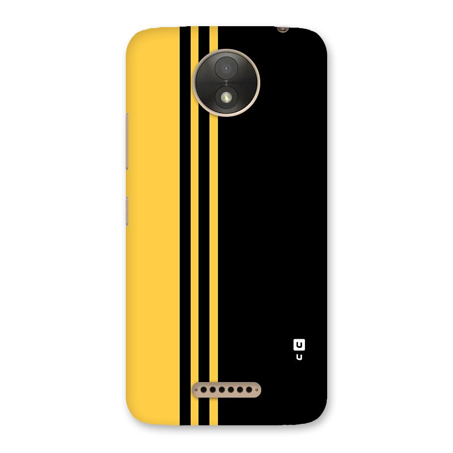 Minimal Yellow and Black Design Back Case for Moto C Plus