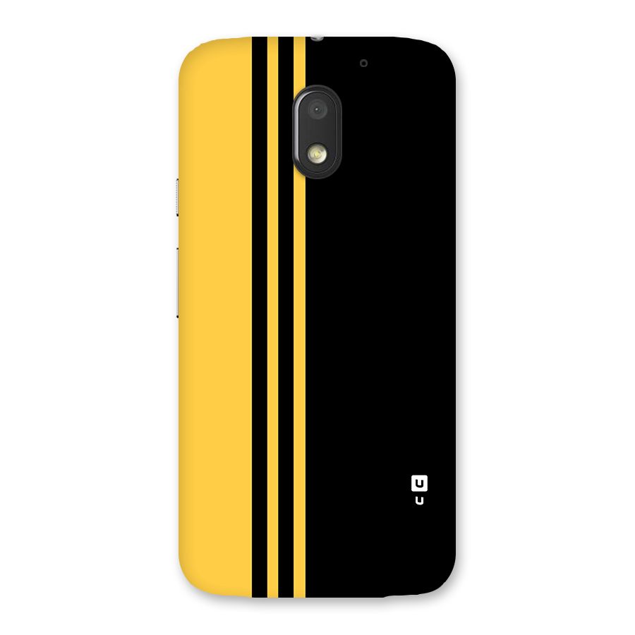 Minimal Yellow and Black Design Back Case for Moto E3 Power