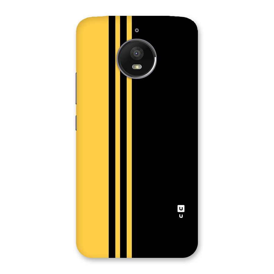 Minimal Yellow and Black Design Back Case for Moto E4 Plus
