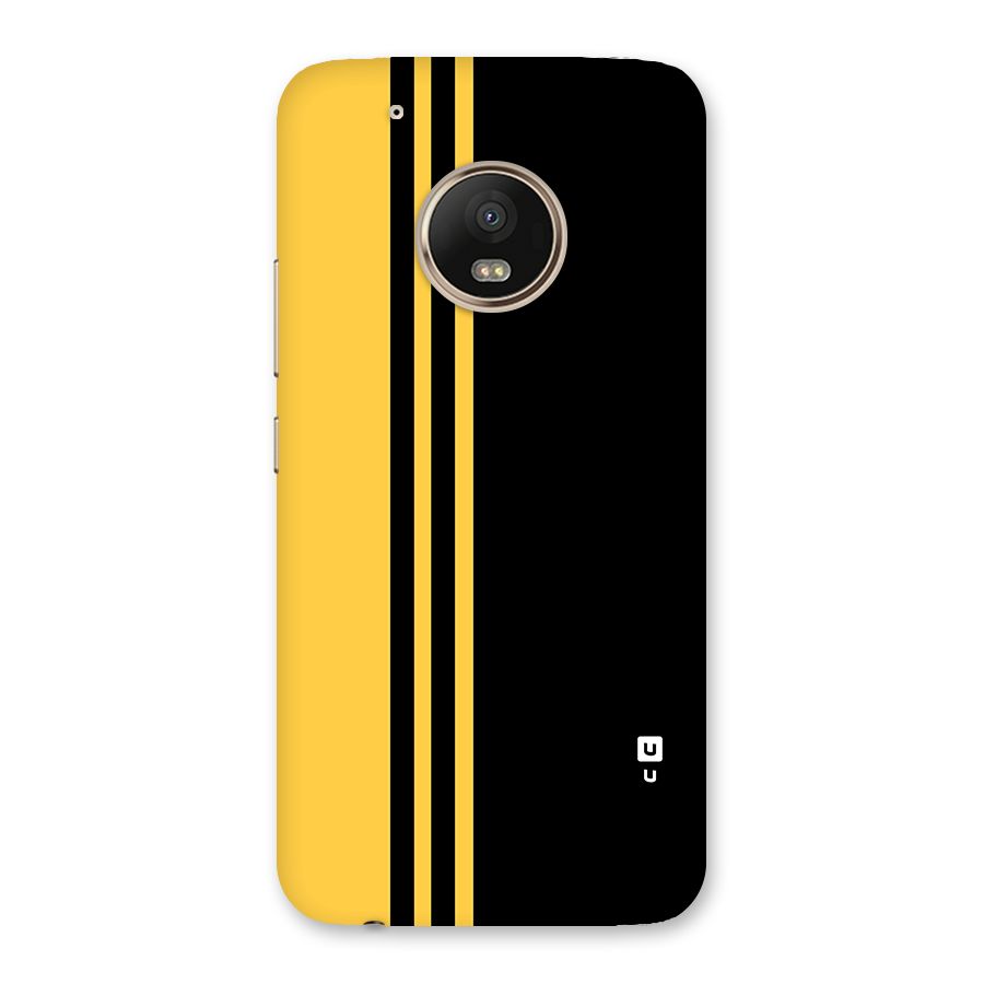 Minimal Yellow and Black Design Back Case for Moto G5 Plus