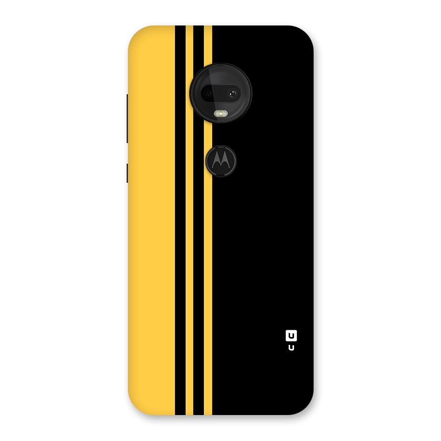 Minimal Yellow and Black Design Back Case for Moto G7