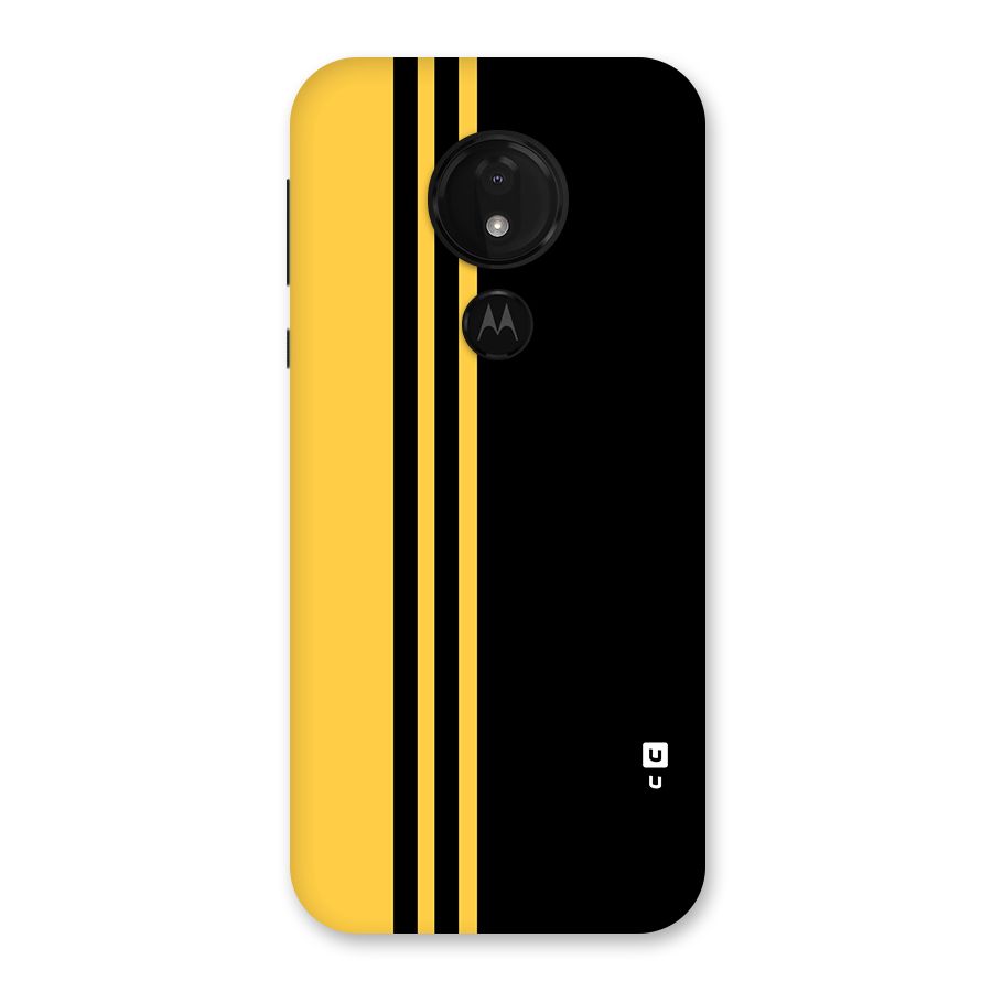Minimal Yellow and Black Design Back Case for Moto G7 Power