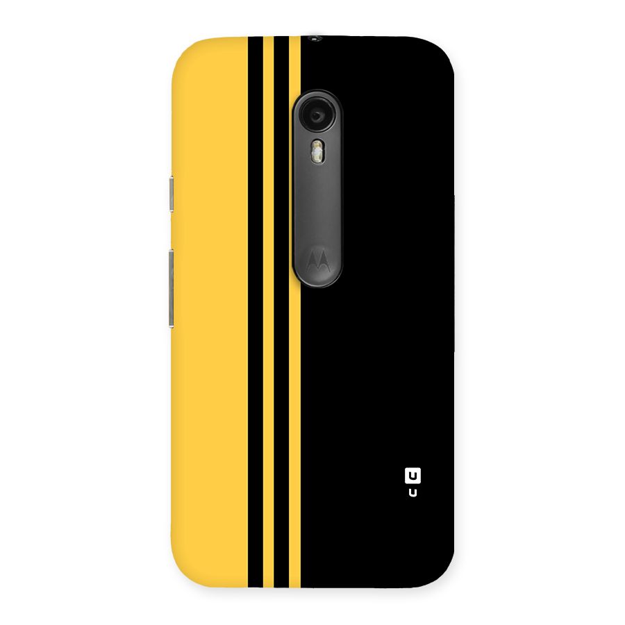 Minimal Yellow and Black Design Back Case for Moto G Turbo