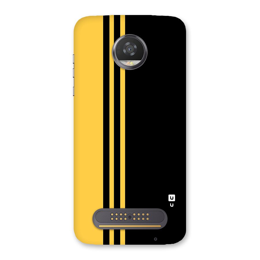 Minimal Yellow and Black Design Back Case for Moto Z2 Play