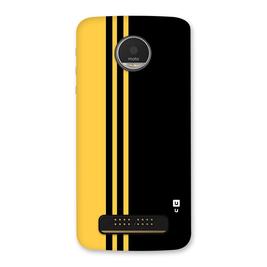 Minimal Yellow and Black Design Back Case for Moto Z Play