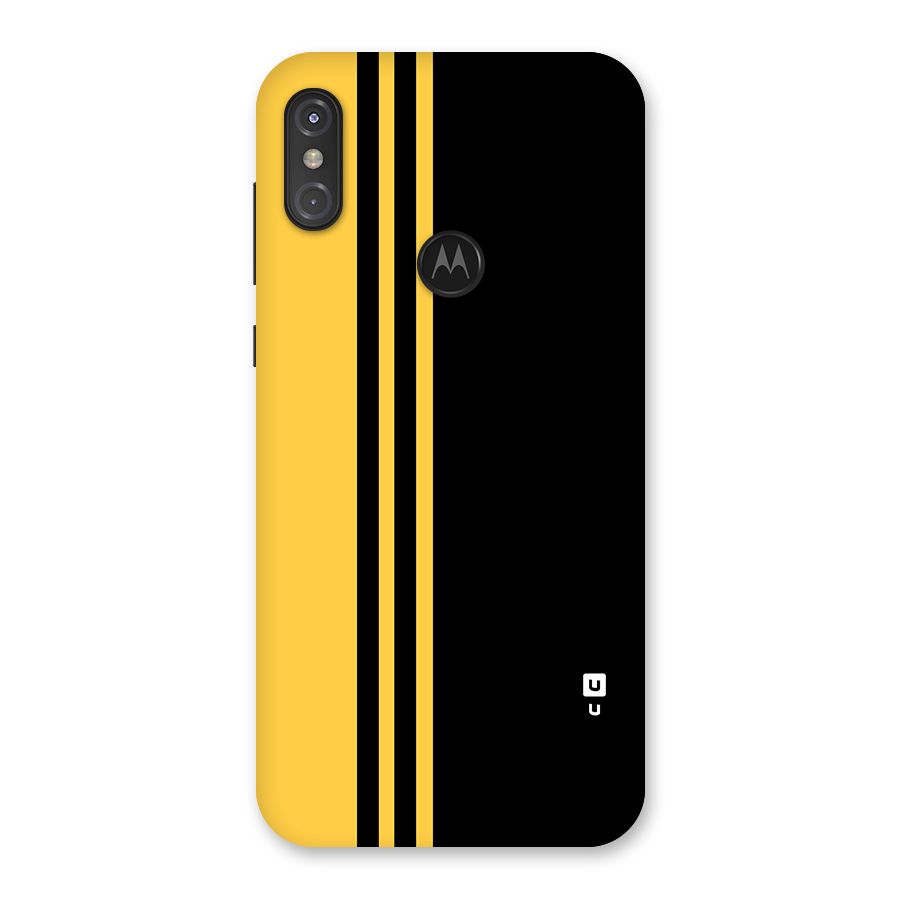 Minimal Yellow and Black Design Back Case for Motorola One Power