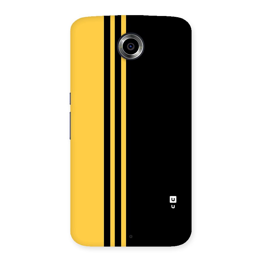 Minimal Yellow and Black Design Back Case for Nexsus 6