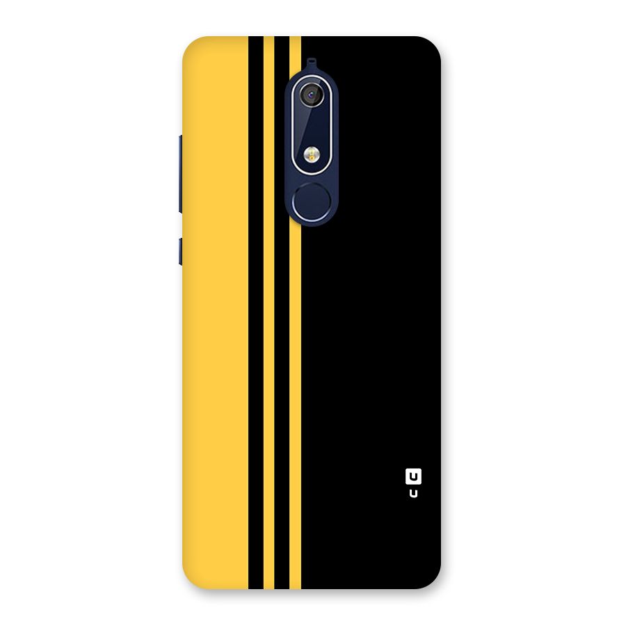Minimal Yellow and Black Design Back Case for Nokia 5.1