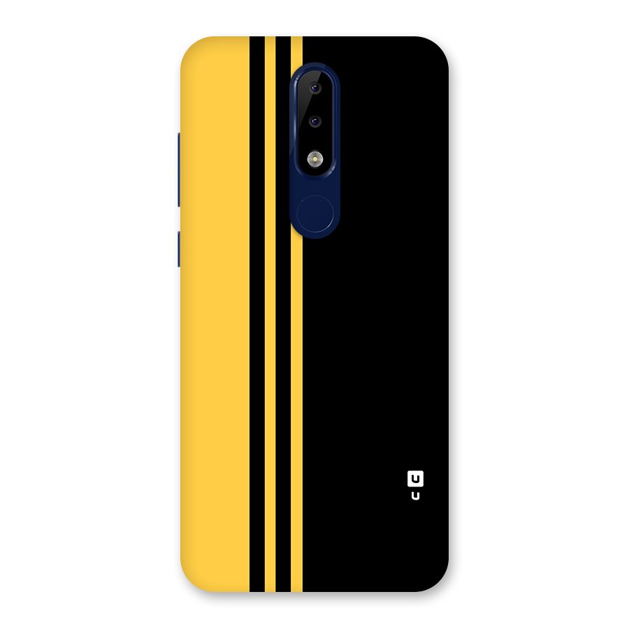 Minimal Yellow and Black Design Back Case for Nokia 5.1 Plus