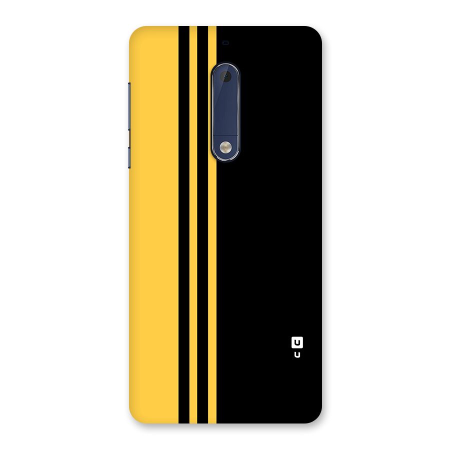 Minimal Yellow and Black Design Back Case for Nokia 5