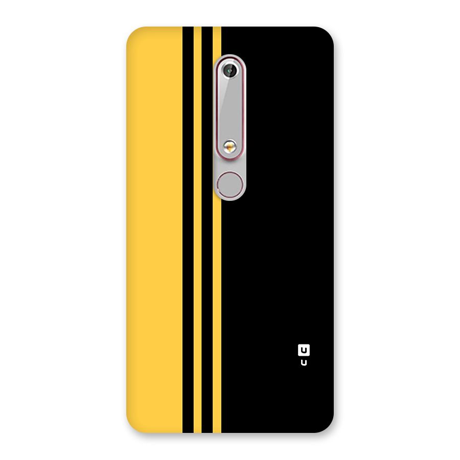 Minimal Yellow and Black Design Back Case for Nokia 6.1