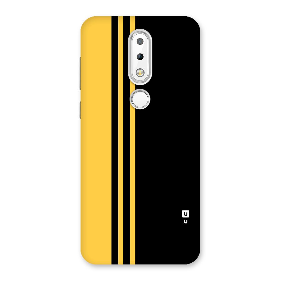 Minimal Yellow and Black Design Back Case for Nokia 6.1 Plus