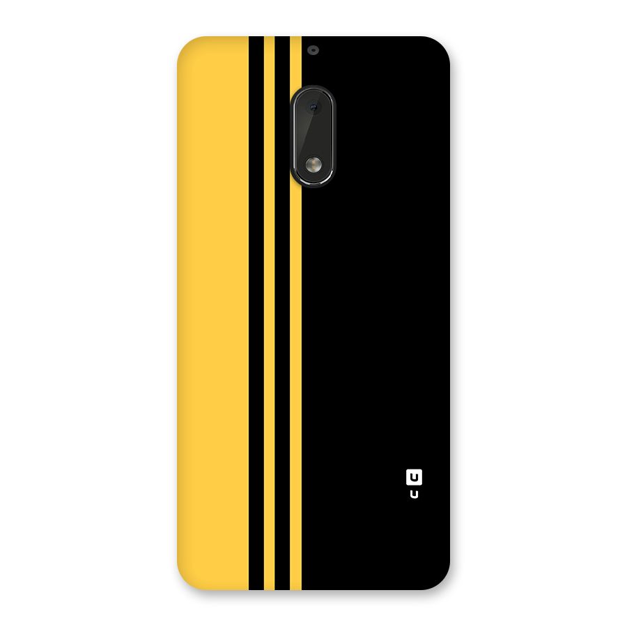 Minimal Yellow and Black Design Back Case for Nokia 6